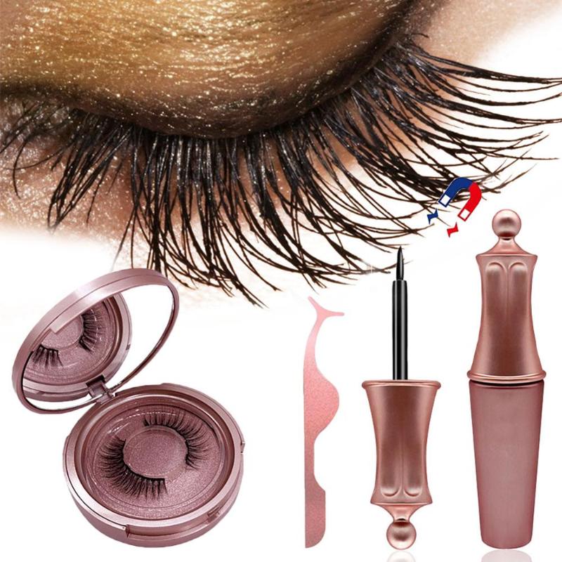

Hot Magnetic Liquid Eyeliner & Magnetic False Eyelashes & Tweezer Set Waterproof Long Lasting Eyeliner False Eyelashes