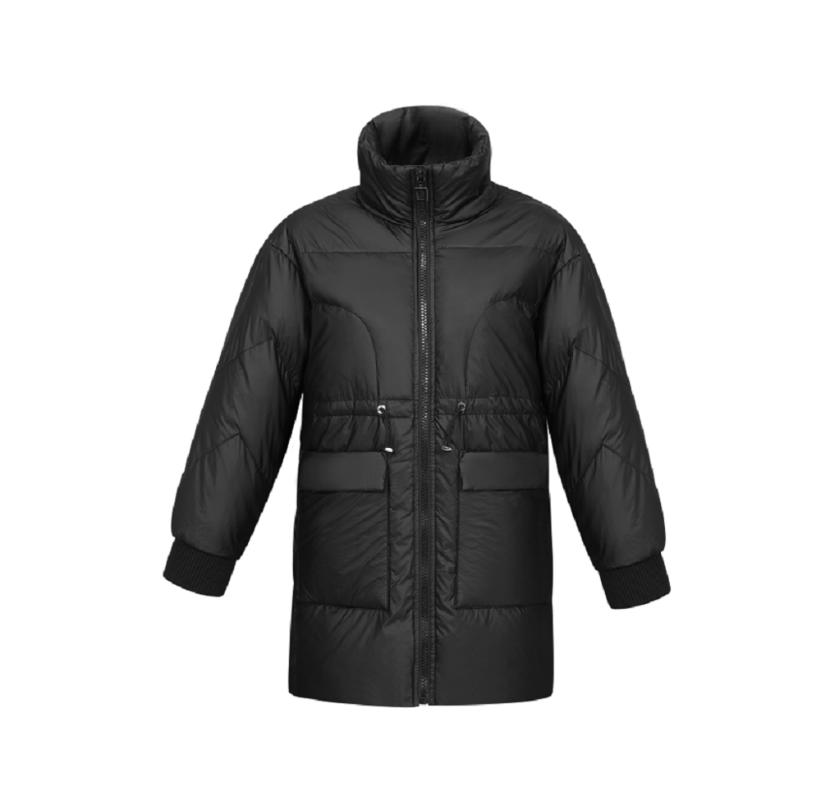 

KISSQIQI 2020 new winter jacket women Fashion Coat Women' Heavy-Weight Long-Sleeve Full-Zip Hooded Puffer Coat Quality, Black