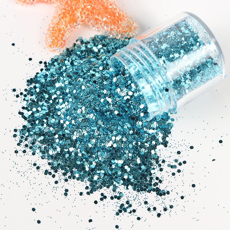 

Shining Holographic Pigment Powder Sequins Mermaid Gradient Blue Color Mixed Nail Sparkles Colors Makeup for Nail Art Decoration