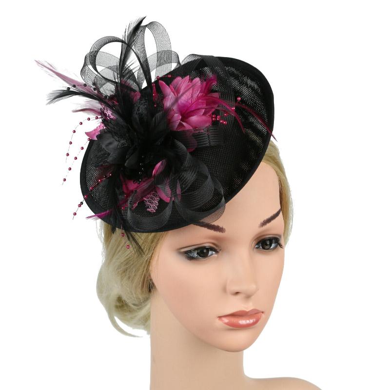 

New Women Ladies Party Large Head Clip Hats Fedoras Fascinator Headbands Weddings Gowns Hair Accessories