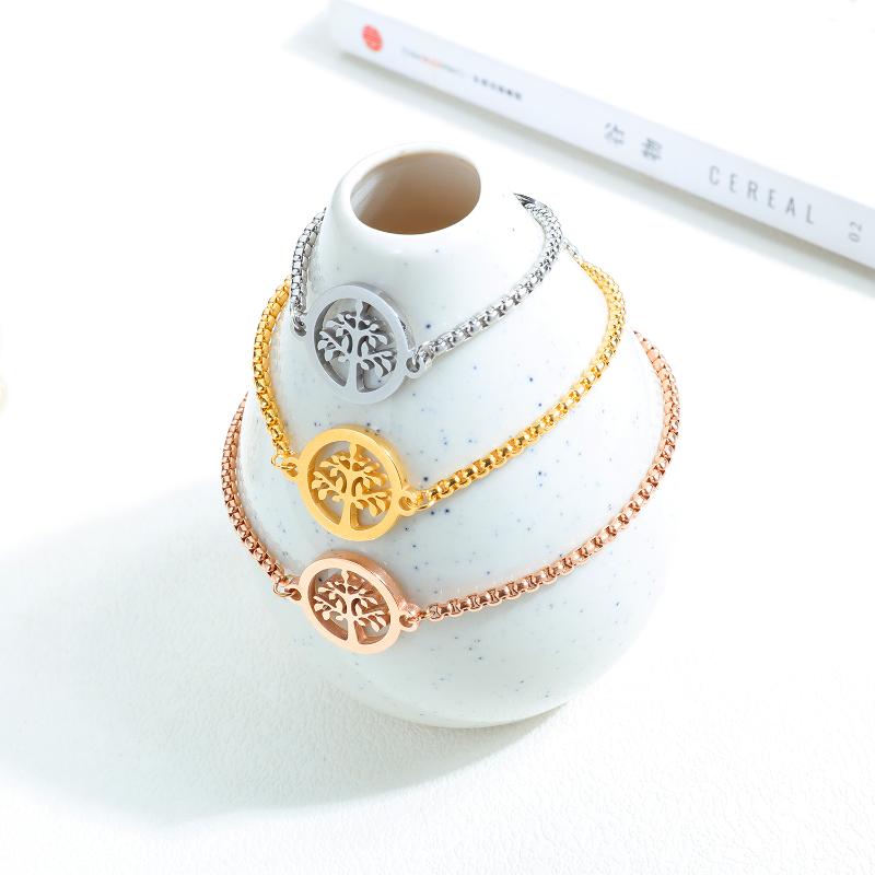 

Adjustable Tree of Life Bracelet Family Tree Bracelet in Stainless Steel