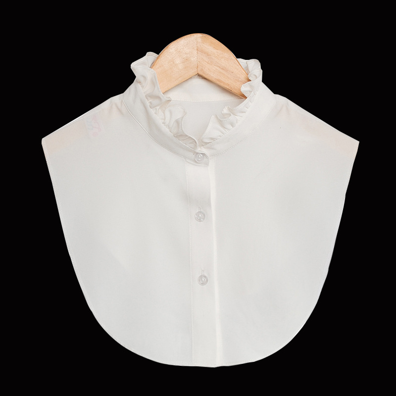 

Fashion Fold Flounce Women White Shirt Collar Collar Female Chiffon False False Shirt Wholesale Drop Shipping