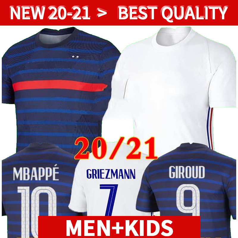 

2020 MBAPPE GRIEZMANN POGBA GIROUD KANTE jerseys 20 21 Player version Soccer jersey Football shirts maillot de foot men + kids kit, 2020-away-kids