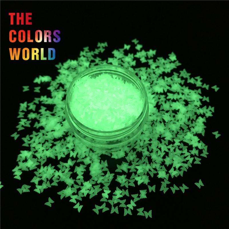 

TCT-390 Luminous Glow in dark Glitter Yellow Green Light Color Long Last Glowing Competitive Price Noctilucent Nails Glitter DIY