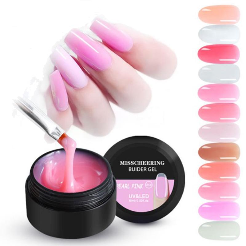 

2020 New Products Wholesale Nail Gel 12 colors Extend Jelly Gel Clear Pink Nail Tips Builder UV Art Soak Off, 01