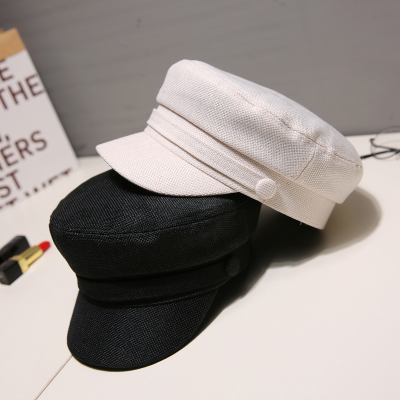 

Hat children Han version fashion British duck tongue girl spring and summer 100 berets cotton and octagonal hat, White