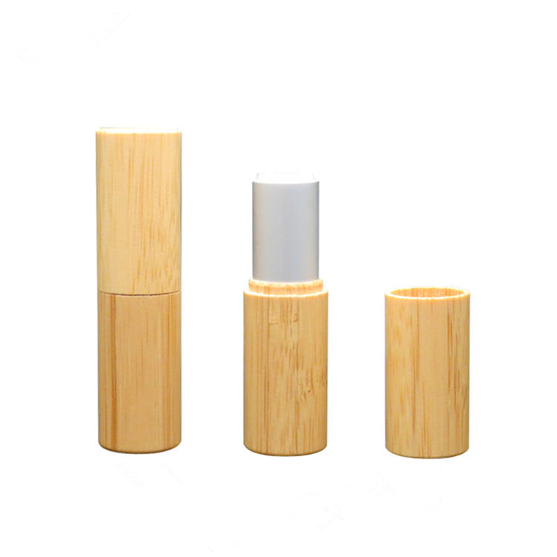 

Wholesale 12.1MM Bamboo Empty Lip stick Container Lipstick Tube Matte Silver Lip Tubes Bamboo Makeup Refillable Containers