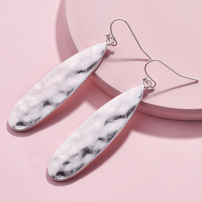

Dangle & Chandelier ZWPON 2021 Zinc Alloy Hammered Teardrop Earrings For Women