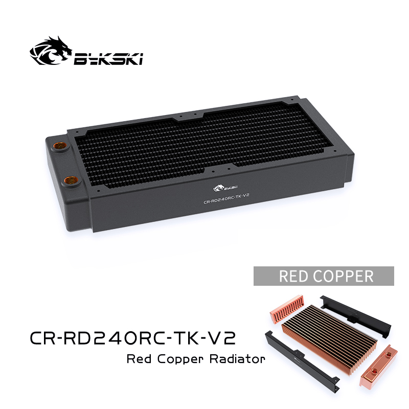 

Bykski 240mm Copper Radiator RC Series High-performance Heat Dissipation 40mm Thickness for 12cm Fan Cooler, CR-RD240RC-TK-V2