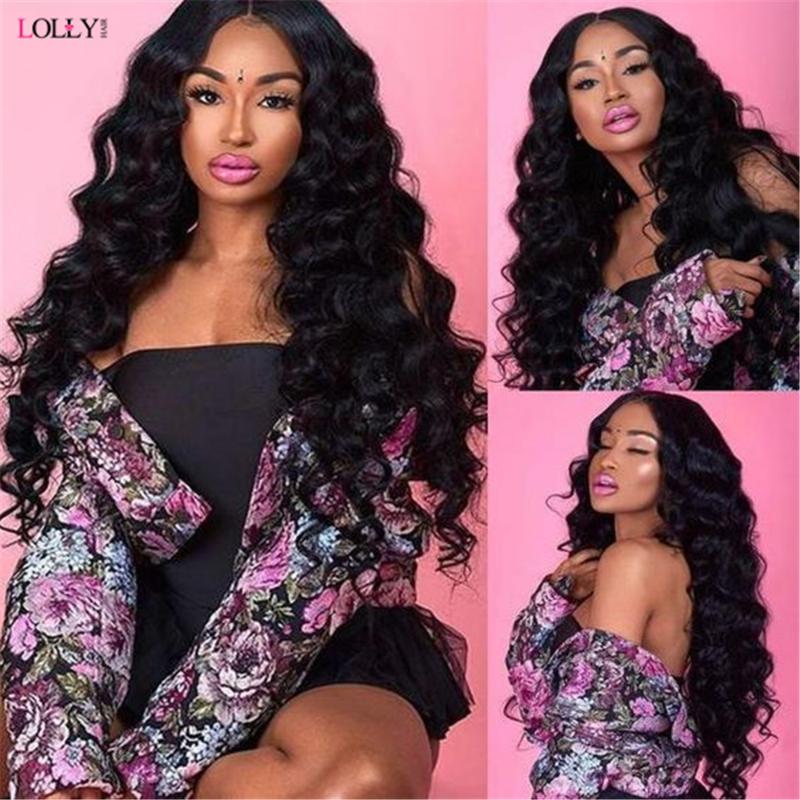 

Long Brazilian Loose Deep Wave Wig 28 30 32 34 Lace Front Human Hair Wigs For Black Women T Part Lace Wig Pre Plucked Remy, Natural color