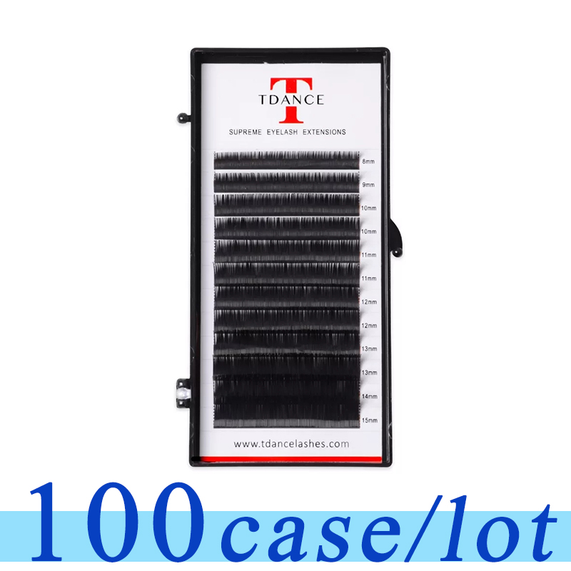 

TDANCE 100pcs/lot individual eyelashes extension supplies False professional mink Eyelashes Extensions Russian Lashes