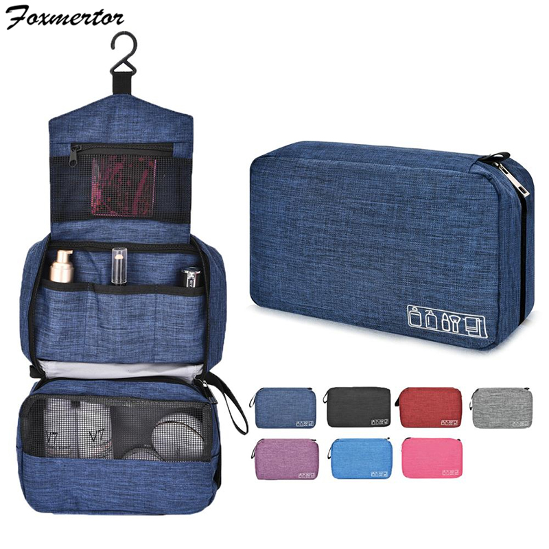 

Foxmertor Waterproof Makeup Organizer Toiletry Bag for Women Men Travel Kits Make Up Cosmetic Bags Organizer Bag Accessory Gift