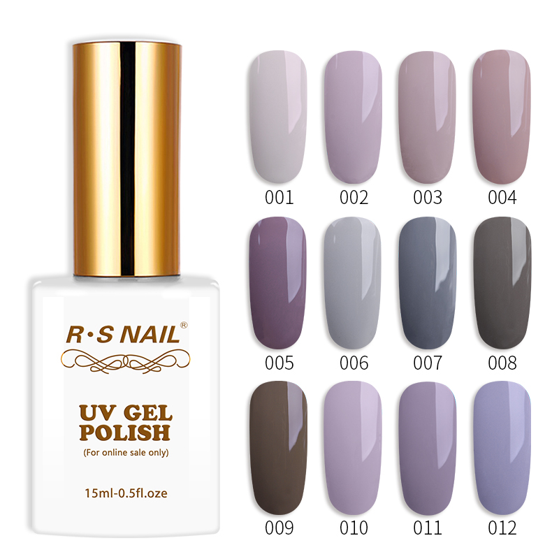 

RS Nail 15ml gel nail polish uv led gel varnish purple gray color series lacquer vernis semi permanant polish set, 003