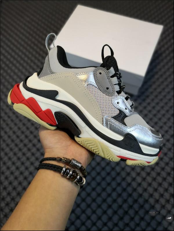 

DHL fast shipping Top quality 2020 New Paris Fashion 17FW Triple S Sneakers Boots Men Women Green White Vintage Old Dad Grandpa Casual Shoe, 12