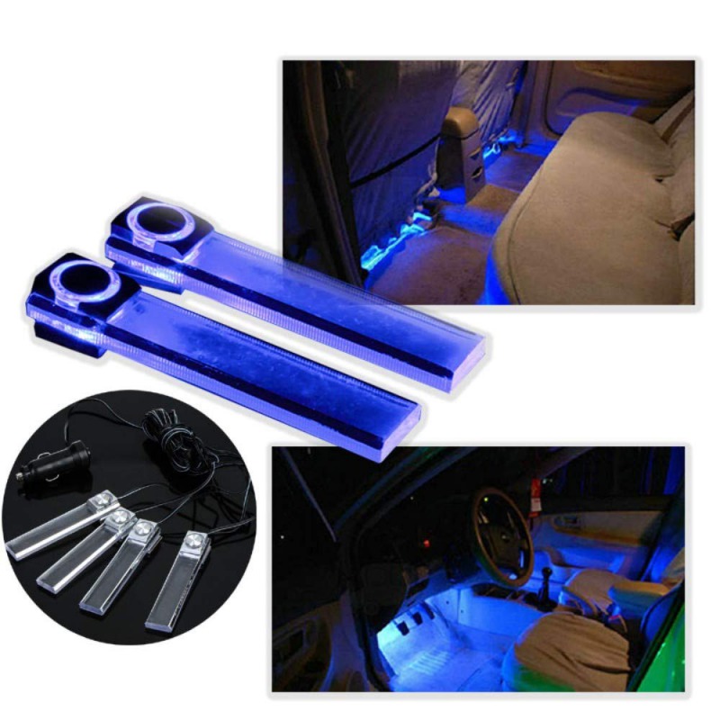 

Blue Fiber Optic Car Interior Decorative Ambient Light App Sound Control LED Strip Cigarette lighter Auto Atmosphere Lamp 12V