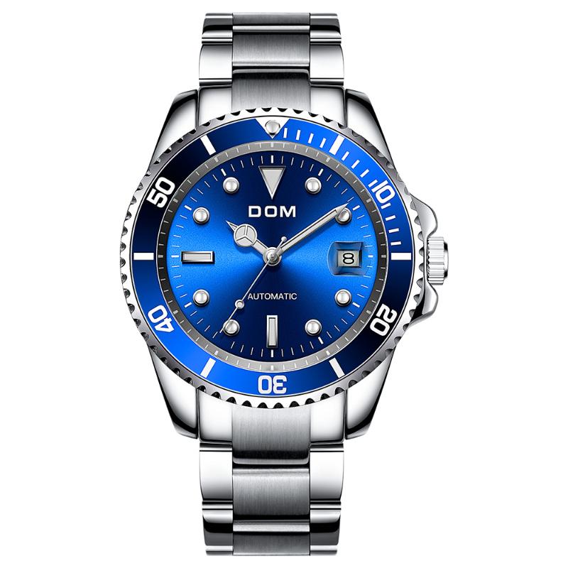 

Luxury Mechanical Wristwatch Men Sport Watches Relogio Masculino Stainless Steel Band Blue Clock Male Waterproof, M-1310d-2m