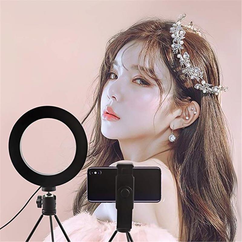 

24W 5500K LED Selfie Ring Light Dimmable Studio Photography Photo Fill Ring Light with Tripod for Smartphone Makeup