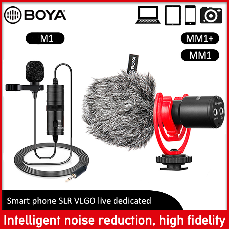

BOYA BY-M1MM1MM1+ Video Record Microphone Lavalier Audio Collar Condenser Lapel Mic for Camera Youtube Android Smartphone