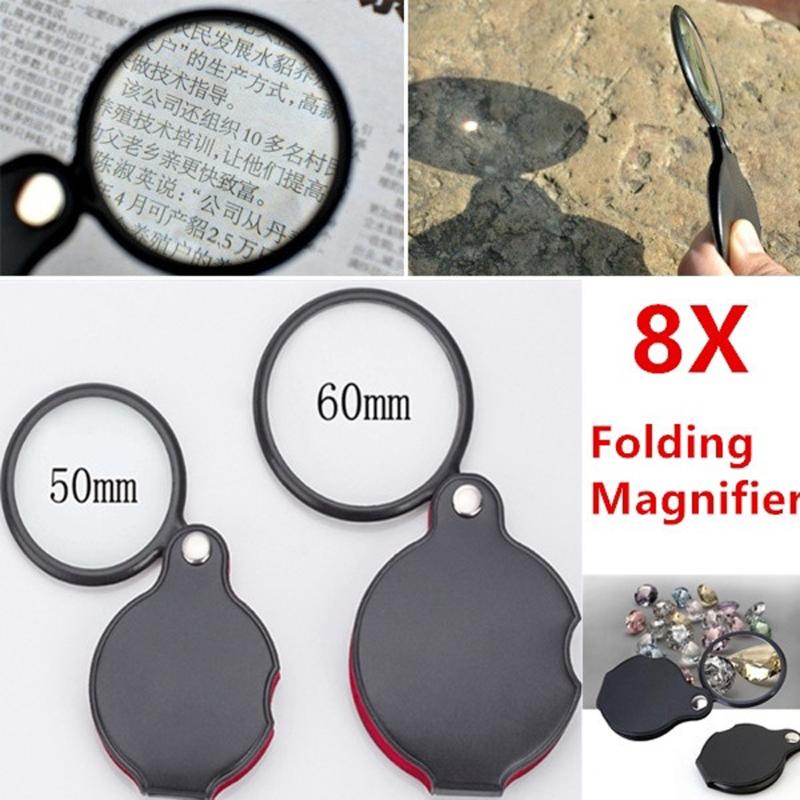 

New 8X Mini Pocket Folding Handheld Magnifier Reading Magnifying Glass Lens