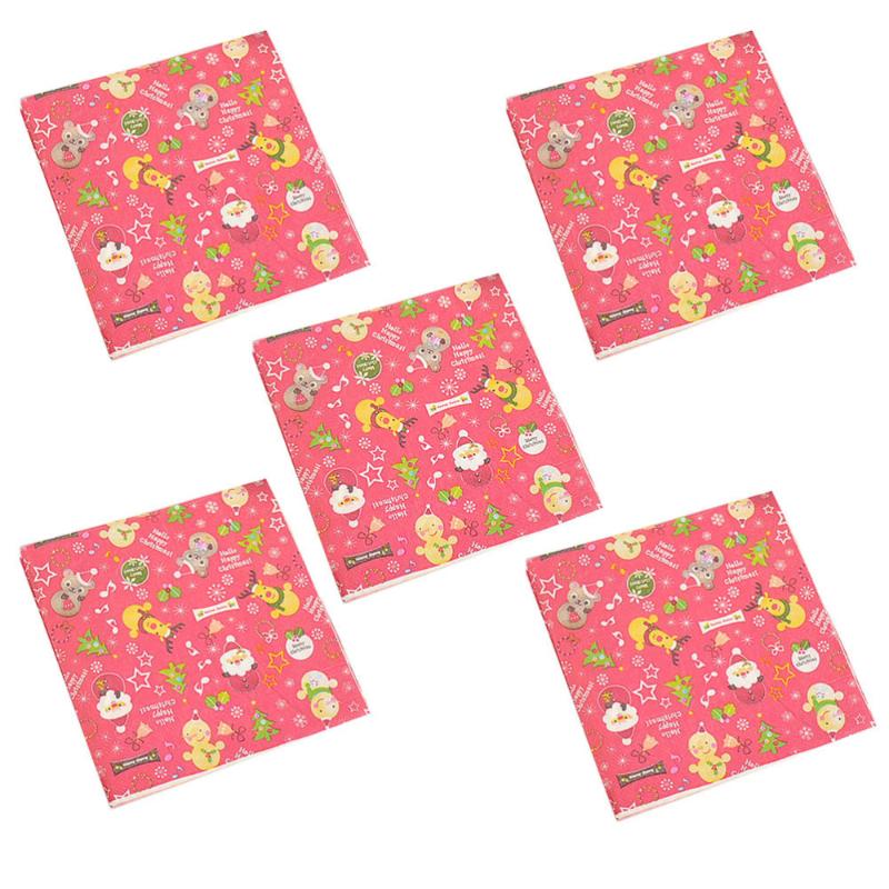 

5 Packs Christmas Style Napkin Dinner Napkins for Party Home Restaurant