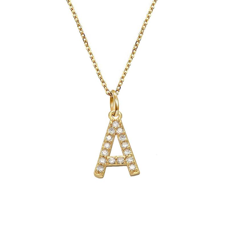 

Dainty Tiny 26 Letter Initial Charm CZ Crystal Pendant Necklace for Women Girl Statement Jewelry, Mom, Bridesmaid Gift