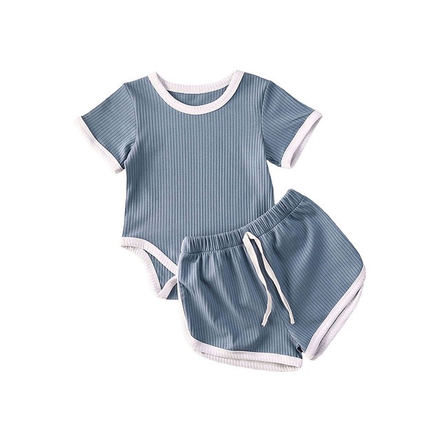 

2020 Summer 0-24M Newborn Baby Girls Boys Cotton Romper+ Shorts Two-Piece Outfit Set Baby Kids Bodysuits+Shorts