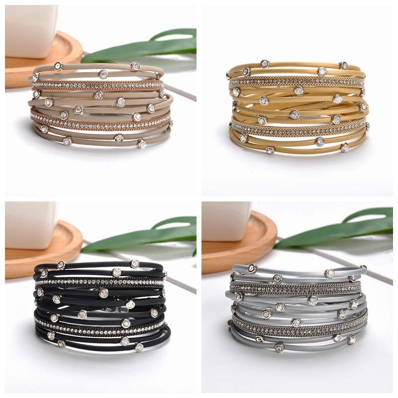 

Fashion Accessories Leather Multi-layers Bracelets Charm Wrap Bracelets Wristband Women Men Unisex Bracelet Bangle Jewelry