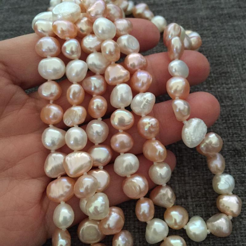 

NEW long 120cm7-8mm baroque multicolor freshwater pearl necklace fashion jewelry