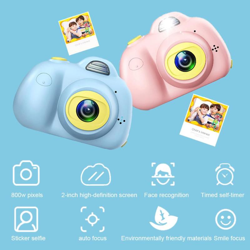 

8.0MP Dual Children Camera 2.0" LCD Screen Kids Digital Camera Cute Birthday/Christmas Gift Full HD 1080P Mini Study Toy Cameras