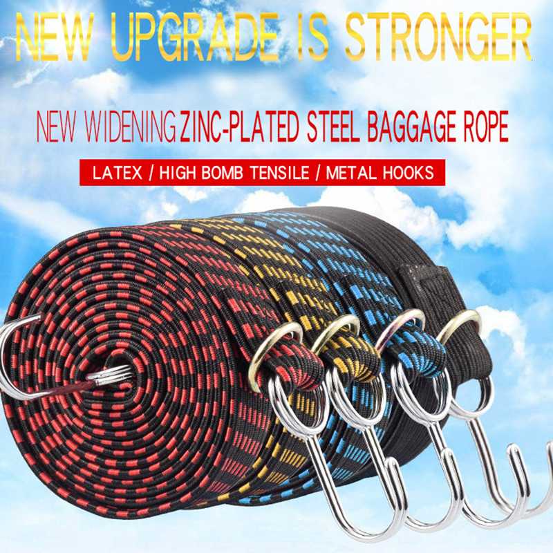 

1pc MTB Mountain Bike Motorcycle Cycling Luggage Stacking Binding Rope Elastic Cord Strap Fixed Band Hook Bicycle Accessories