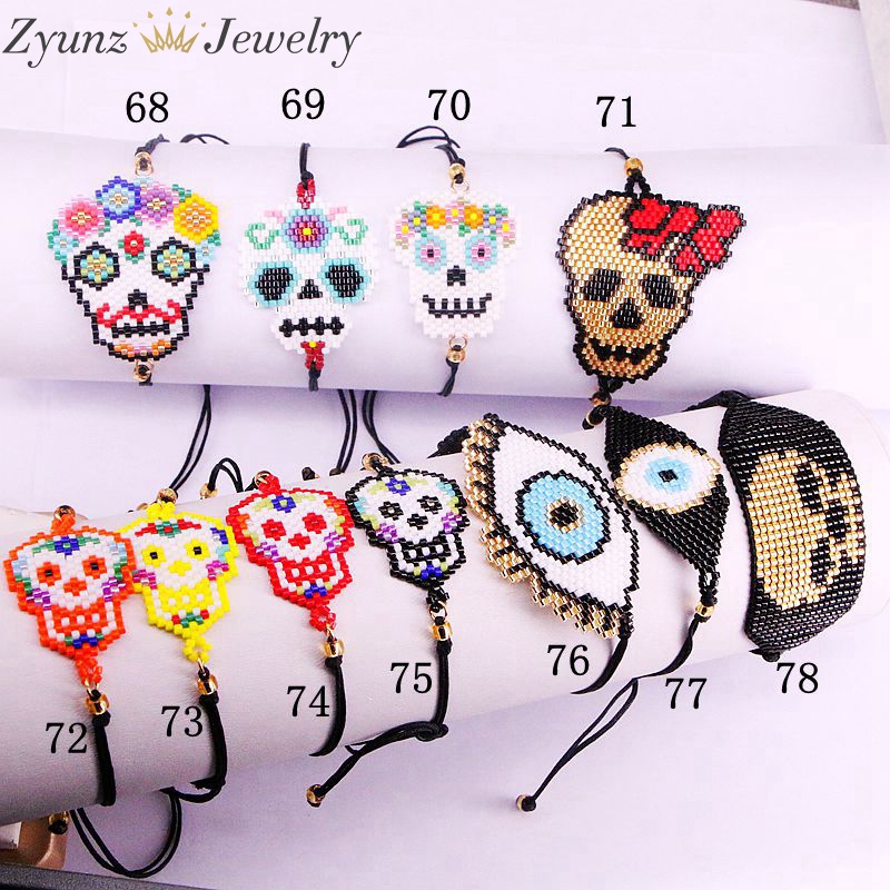 

5PCS, Miyuki skull bracelet, elegant trendy bracelet for women, for girls, skull bracelet