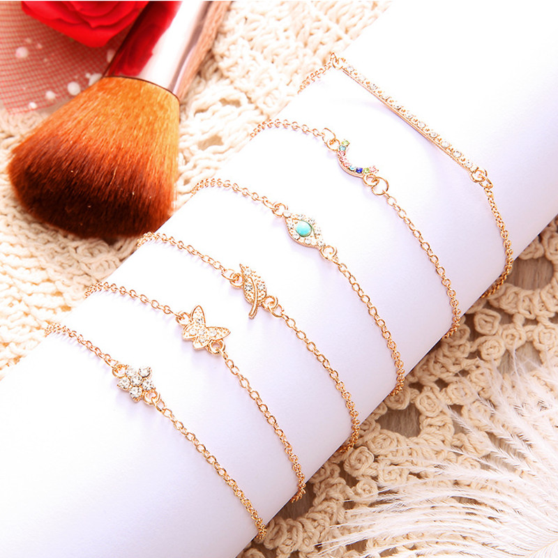 

Fashin Cz Evil Eye Bracelets For Women Gold Bear Pulseras Mujer Cute Butterfly Bracelet Femme Summer Jewelry