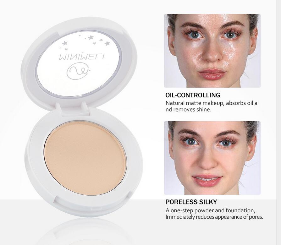 

4-color powder foundation oil control silky light matte powder long lasting makeup setting 5g