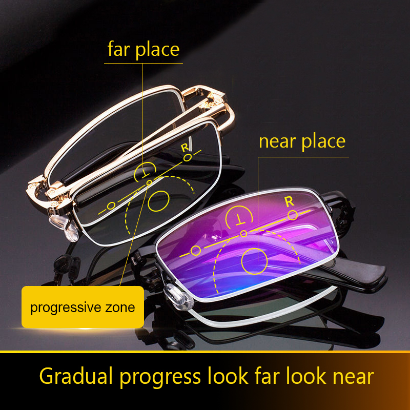 

Progressive Multifocal Reading Glasses Men Woman Folding Anti blue light Transition myopia Hyperopia Presbyopia 7809