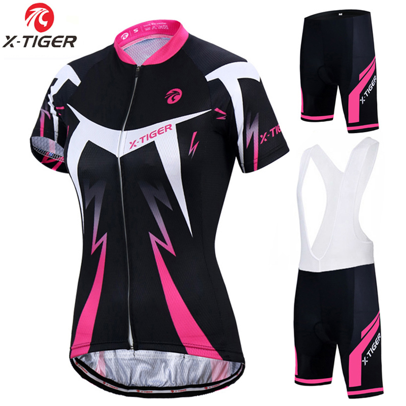 

X-Tiger 2020 Cycling Jersey Set Woman Racing Bike Clothing Bicycle Clothes Summer Cycling Clothing Hombre Maillot Ropa Ciclismo, Woman normal set