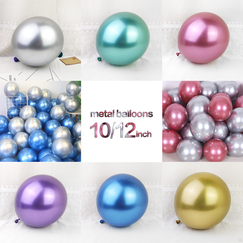 

party decoration chrome gold metal balloons 10/12inch metal ballon wholesale Birthday wedding decoration supplies