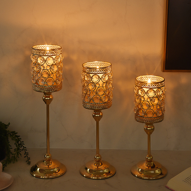 

Crystal Candle Holders Tall Glass Europe Tealight Votive Candlestick Europe Romantic Dinner Porte Bougie Home Decor MM50ZT