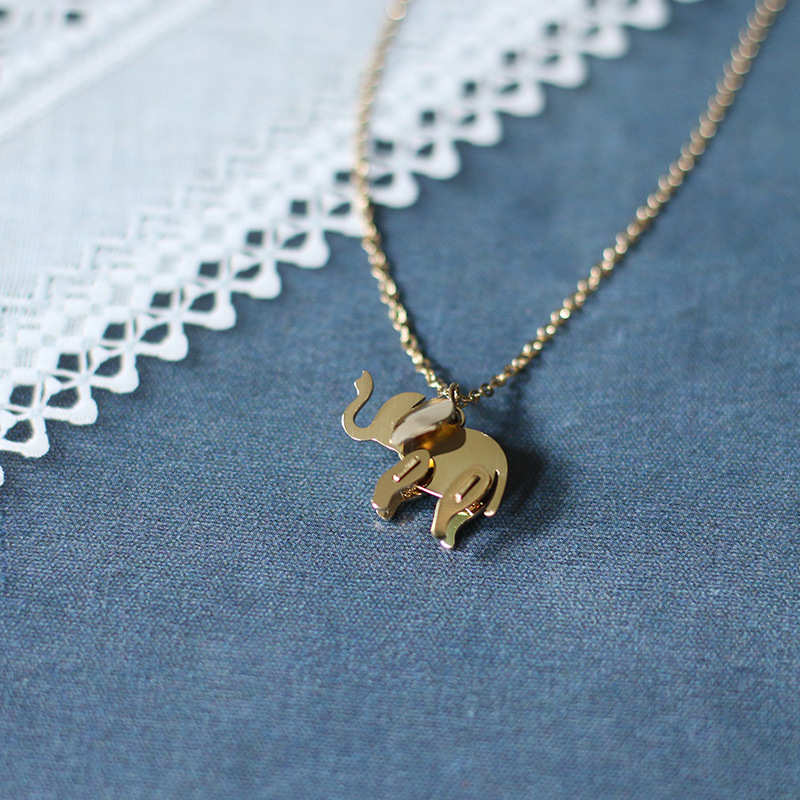 

YUN RUO Elephant Pendant Necklace Rose Gold Color Fashion Titanium Steel Woman Jewelry Christmas Gift Never Fade Drop Shipping