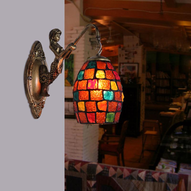 

Mediterranean Style Decoration Turkish Mosaic LED Lamps Handmade Stained Glass Sconces Antique Wall Lights For Home Lighting