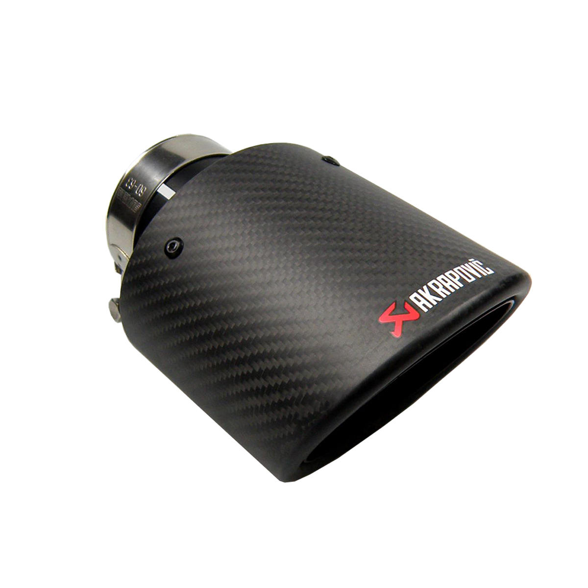 

Universal Oval Akrapovic Carbon Fiber Car black Exhaust Pipe Muffler Tip Matte Black Carbon Fiber Curly Edge