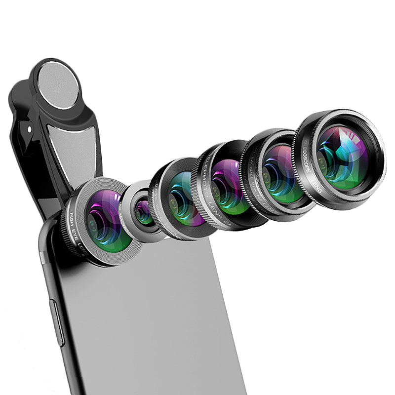 

Phone Camera Lens,6 In 1 Cell Phone Lens Kit For And Android, Kaleidoscope Wide Angle+Macro Cpl Fisheye Telephoto Zoom Ph