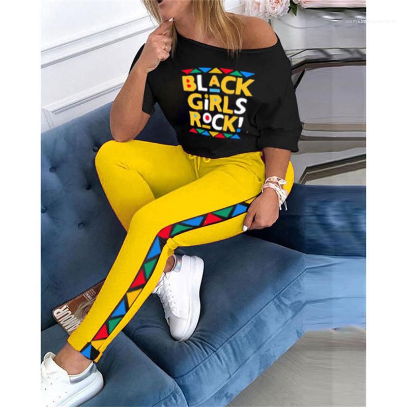 

Fashion Suits Womens Clothing 2 Piece Set Summer Womens Designer Casual Letter Printed Hip Hop Style, Orange