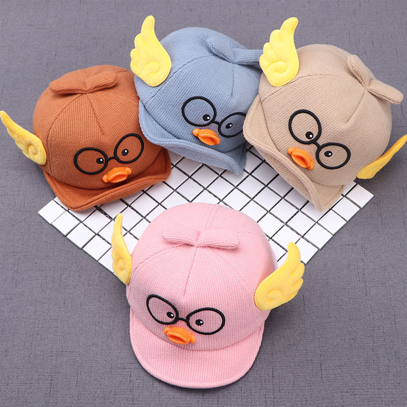 

Baby cartoon duck baseball cap children's sun cap beret cotton baby for girls and boys 1-4 years old, Khaki
