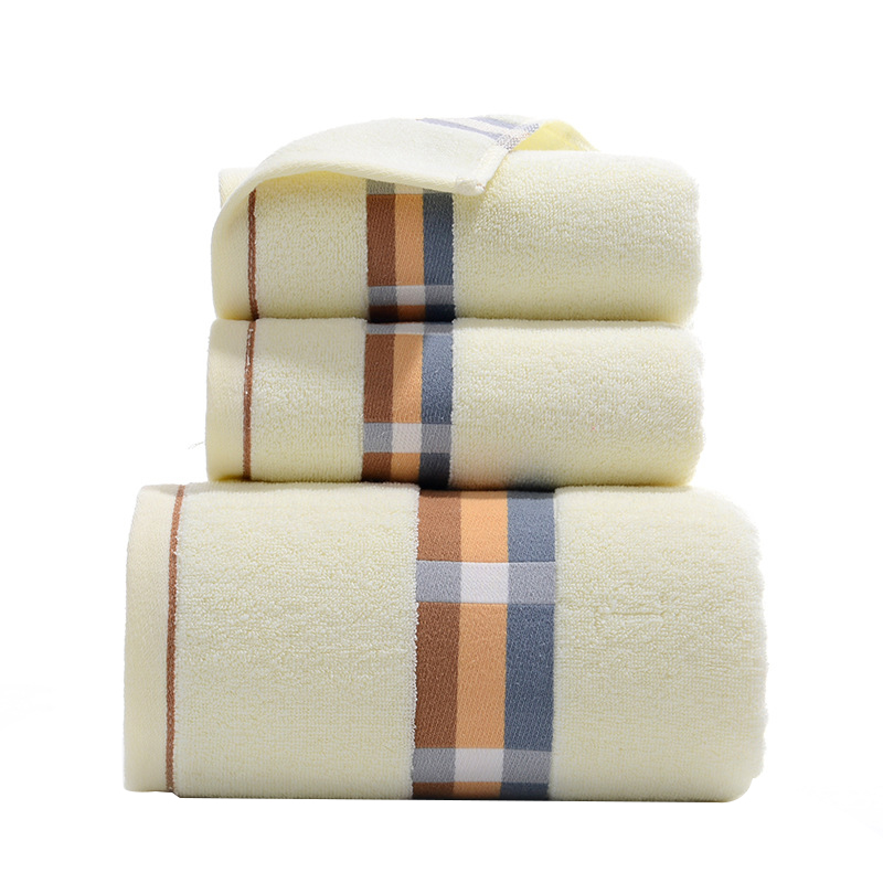 

3 Pieces Of Cotton Bath Towel Set Hand Protection Hairdressing Beach Swimming Hot Spring Dry Shower Towel Linen Set, Pink