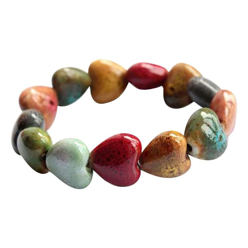

New Design Fashion Women Creative Ethnic Style Flower Glaze Ceramic Beads Bracelet Ladies bracelet Jewelry Gift Delicate