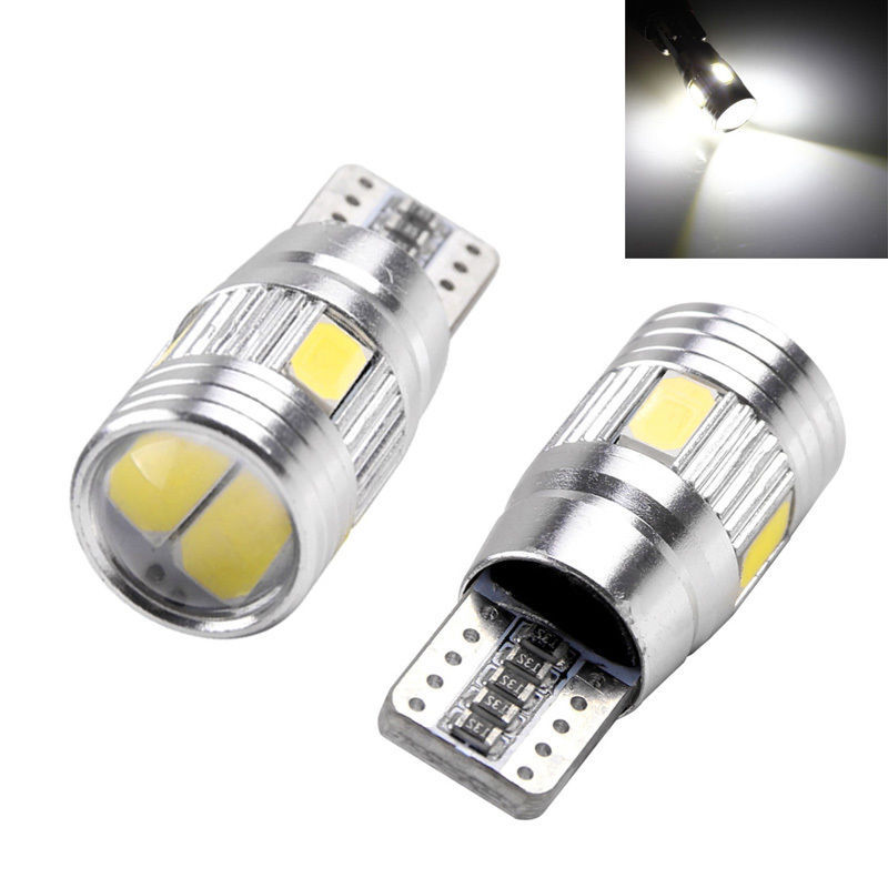 

2/4pcsx T10 Canbus led 194 168 W5W 5630 6LED SMD Side Clearance Instrument License plate map Interior Wedge Bulb White 12V, As pic