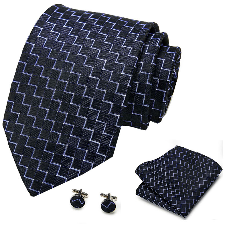 

100% Silk Classic Men's Wedding Coral Geometric Tie Pocket Square Cufflinks Set Rose Ties for Men Solid Paisley Ties