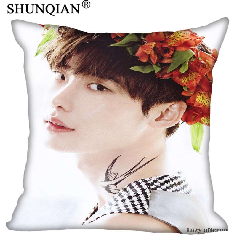 

High Quality Lee Jong Suk Style throw Pillowcase Square Zippered Pillow Cover Custom Gift 40x40cm Drop Shipping Pillow Case, Your photo