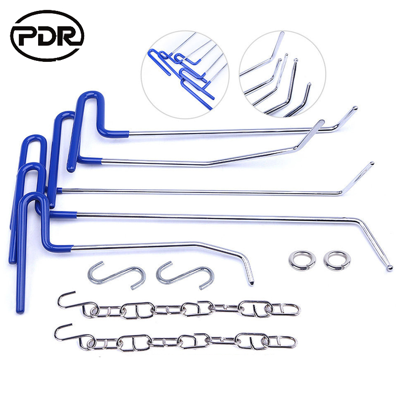 

PDR Tools Hooks Push Rods Dent Removal Paintless Dent Repair Kit Door Dings Hail Repair Tool To Remove Dents DIY Hand Tool Set
