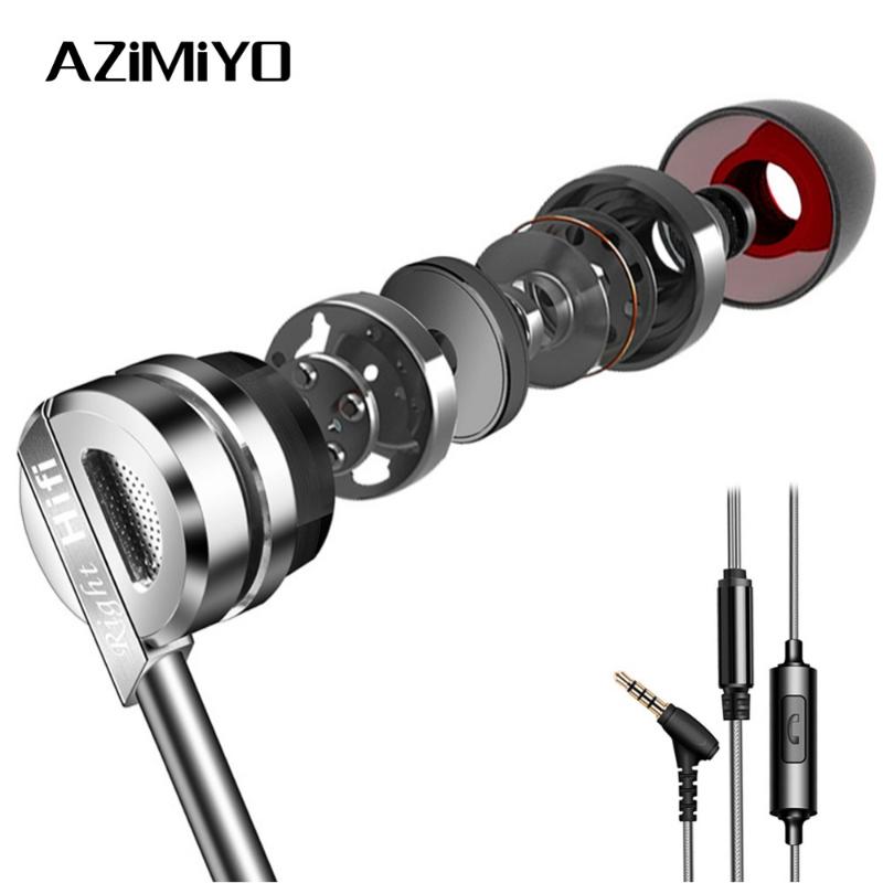

AZiMiYO D5 Zinc Alloy HiFi Metal Earphone Micro Ring in-ear High-Resolution voice sound Headset wired